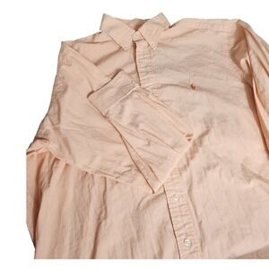 Ralph Lauren Yarmouth Striped Button Down Shirt Men Orange‎  Cotton Long Sleeve